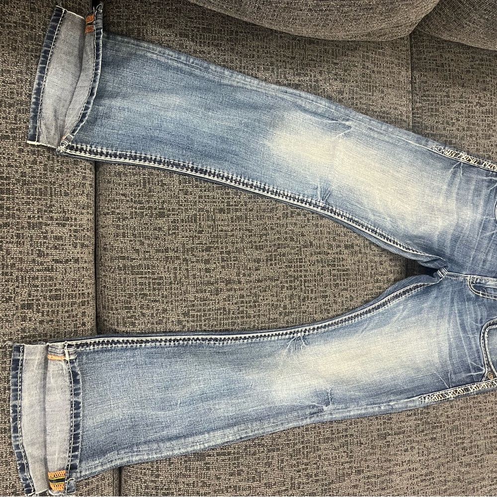 Rock Revival Men's Faded Blue Bootcut Jeans